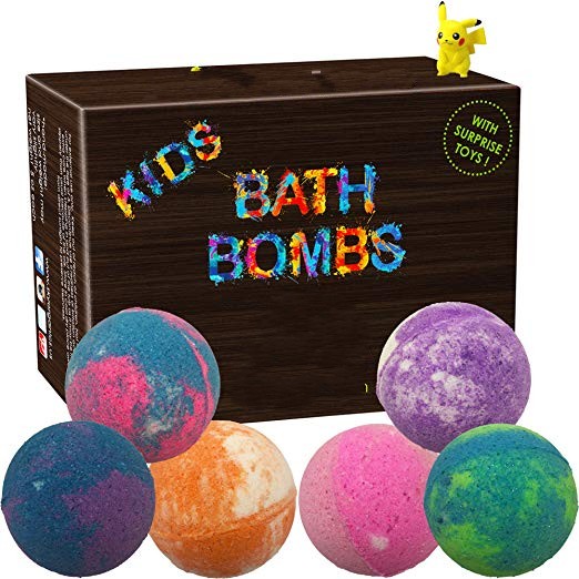 L'insieme sicuro della bomba del bagno del singolo bambino di colore con la sorpresa gioca, 6 bagno colorato ordinato divertimento Fizzer di x 5oz XL