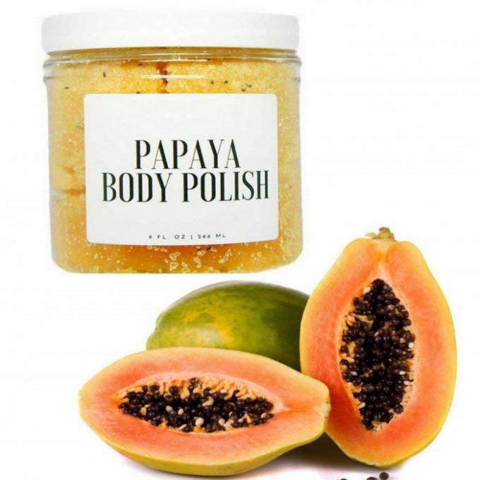 Il corpo morto d'ardore della pelle di Colleen Fitzpatrick sfrega il polacco del corpo della papaia per pelle sensibile