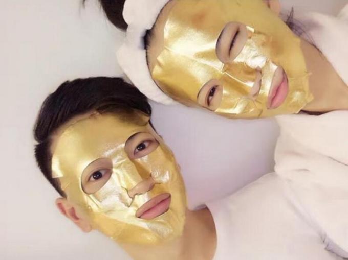 Anti maschera della stagnola di oro della grinza 24K, maschera di protezione d'idratazione per le cicatrici dell'acne e pelle oleosa